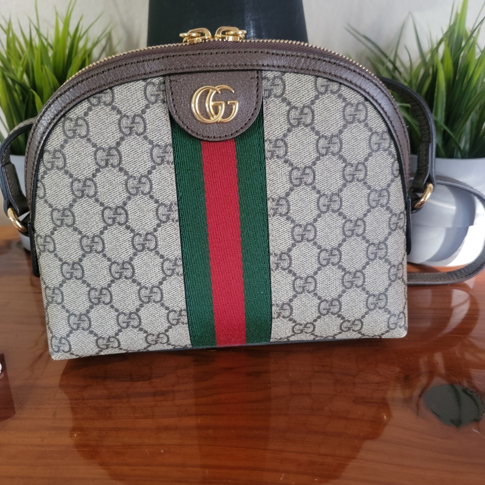 Gucci Beige and Brown Crossbody Ophidia Bag